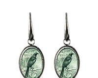 Tui New Zealand Postage Stamp Earrings 